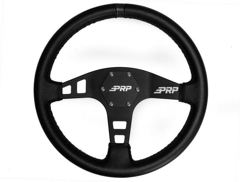 PRP Flat Leather Steering Wheel- Black - Corvette Realm