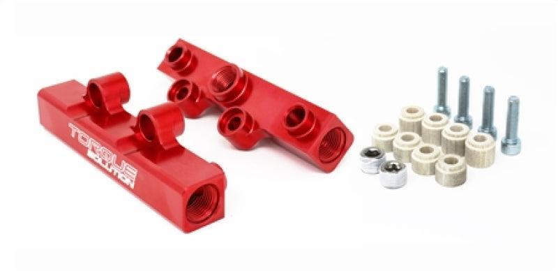 Torque Solution Top Feed Fuel Rails: 02-14 Subaru WRX / 07-18 STI - Red - Corvette Realm