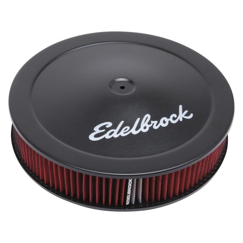 Edelbrock Air Cleaner Pro-Flo Series Round 14 In Diameter Cloth Element 3/8Indropped Base Black - Corvette Realm