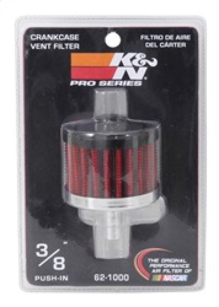 K&N Steel Base Crankcase Vent Filter 0.375in Vent OD x 2in OD x 1.5in Height - Corvette Realm