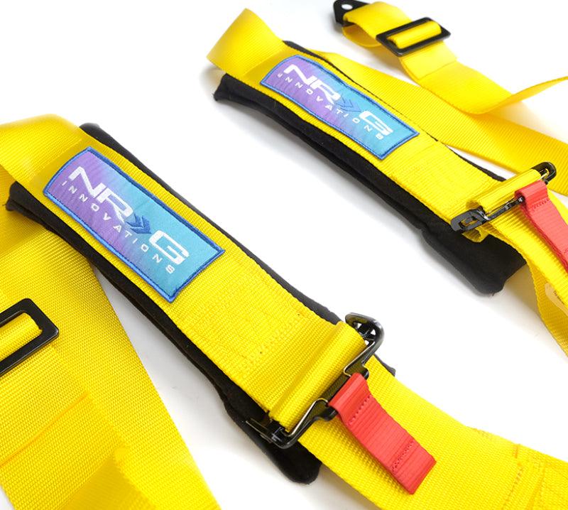 NRG 5PT 3in. Seat Belt Harness / Cam Lock - Yellow - Corvette Realm