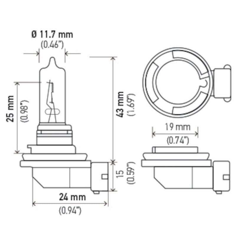 Hella Bulb H9 12V 65W PGJ19-5 T4 - Corvette Realm