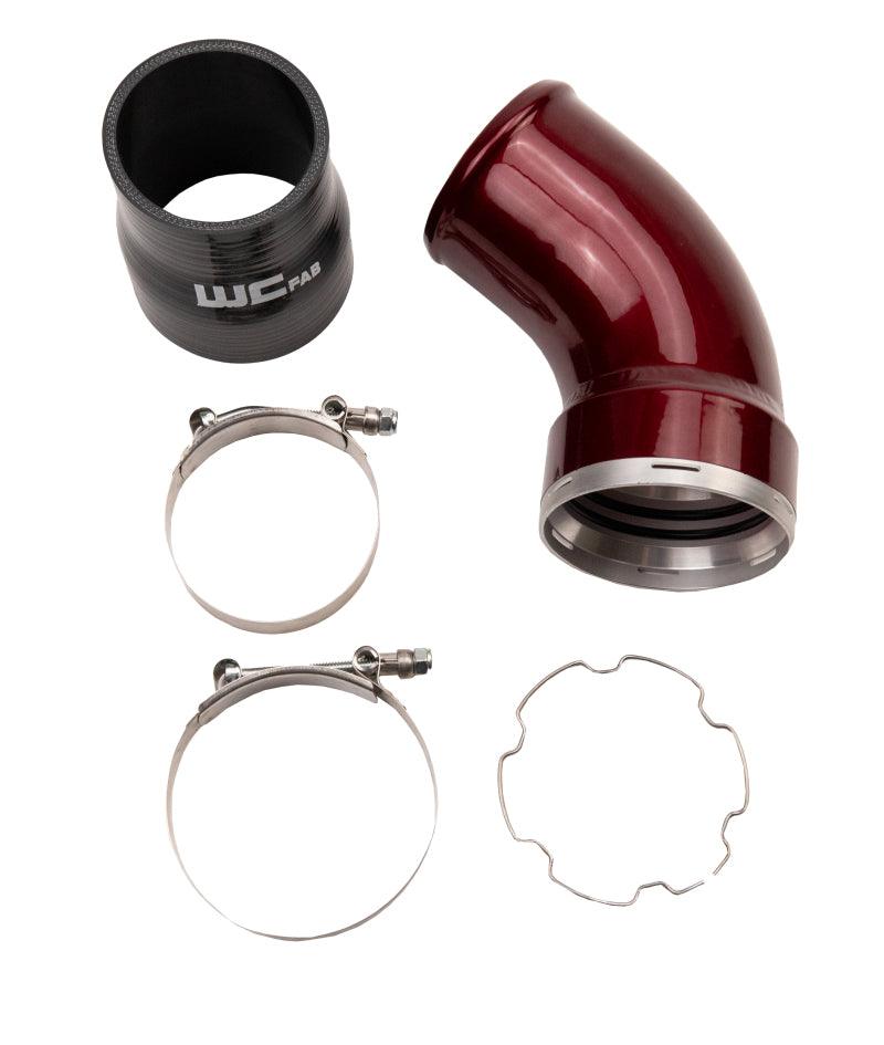 Wehrli 06-10 GM LBZ/LMM Duramax Passenger Side Intercooler Outlet Elbow Kit - WCFab Red - Corvette Realm