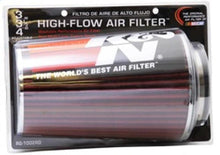 Load image into Gallery viewer, K&amp;N Universal Air Filter Chrome Round Tapered Red - 4in Flange ID x 1.125in Flange Length x 9.5in H - Corvette Realm