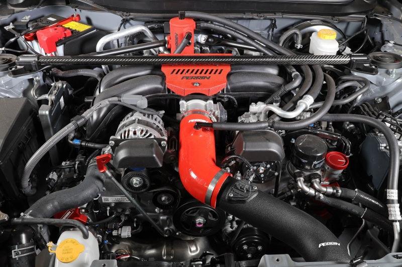 Perrin 22-23 Subaru BRZ/Toyota GR86 Silicone Inlet Hose (3in. ID / SS Wire) - Red - Corvette Realm