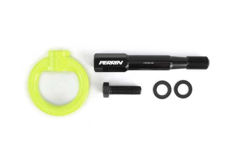 Perrin 15-17 Subaru WRX/STI Tow Hook Kit (Front) - Neon Yellow - Corvette Realm