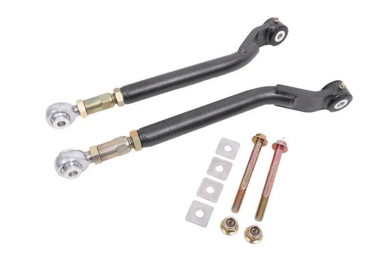 BMR 08-17 Challenger Rear On-Car Adj. Toe Rods Delrin/Rod End Combo - Black Hammertone - Corvette Realm
