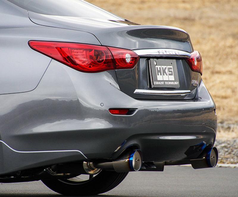 HKS Infiniti Q50 Hybrid VQ37 Dual Hi-Power Titanium Tip Catback Exhaust - Corvette Realm