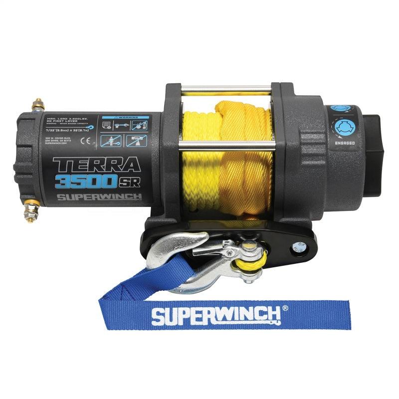 Superwinch 3500 LBS 12V DC 7/32in x 32ft Synthetic Rope Terra 3500SR Winch - Gray Wrinkle - Corvette Realm