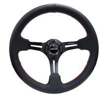 Load image into Gallery viewer, NRG Reinforced Steering Wheel (350mm / 3in. Deep) Black Leather/Red Stitch &amp; Blk 3-Spoke w/Slits - Corvette Realm