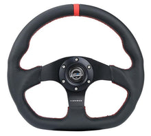 Load image into Gallery viewer, NRG Reinforced Steering Wheel (320mm) Sport Leather Flat Bottom w/ Red Center Mark/ Red Stitching - Corvette Realm