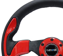 Load image into Gallery viewer, NRG Reinforced Steering Wheel (320mm) Blk w/Red Trim &amp; 5mm 3-Spoke - Corvette Realm