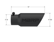 Load image into Gallery viewer, MBRP Universal Tip 4in OD 3in Inlet 10in Length Dual Wall Angled End Black - Corvette Realm