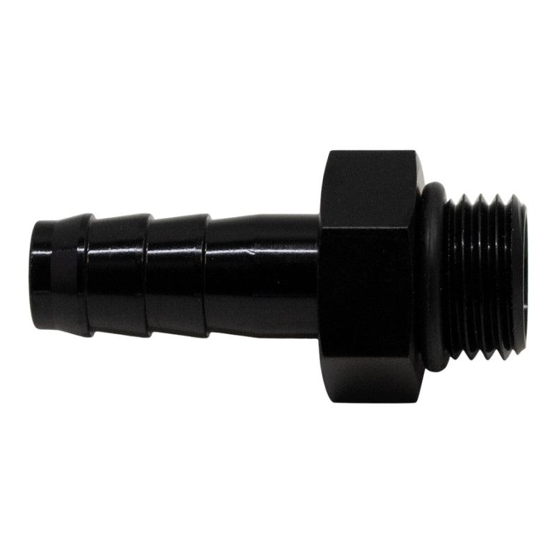 DeatschWerks 6AN ORB Male to 3/8in Male Triple Barb Fitting (Incl O-Ring) - Anodized Matte Black - Corvette Realm