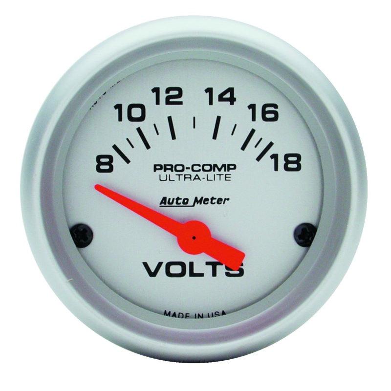 Autometer Ultra-Lite 52mm Short Sweep Electronice Voltage Gauge - Corvette Realm