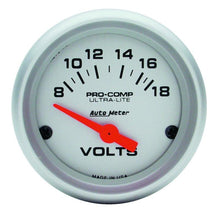 Load image into Gallery viewer, Autometer Ultra-Lite 52mm Short Sweep Electronice Voltage Gauge - Corvette Realm