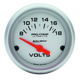 Autometer Ultra-Lite 52mm Short Sweep Electronice Voltage Gauge - Corvette Realm