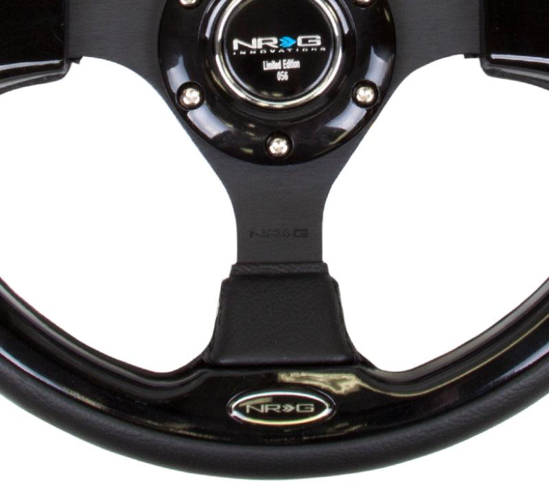 NRG Reinforced Steering Wheel (320mm) Blk w/Gloss Black Trim - Corvette Realm