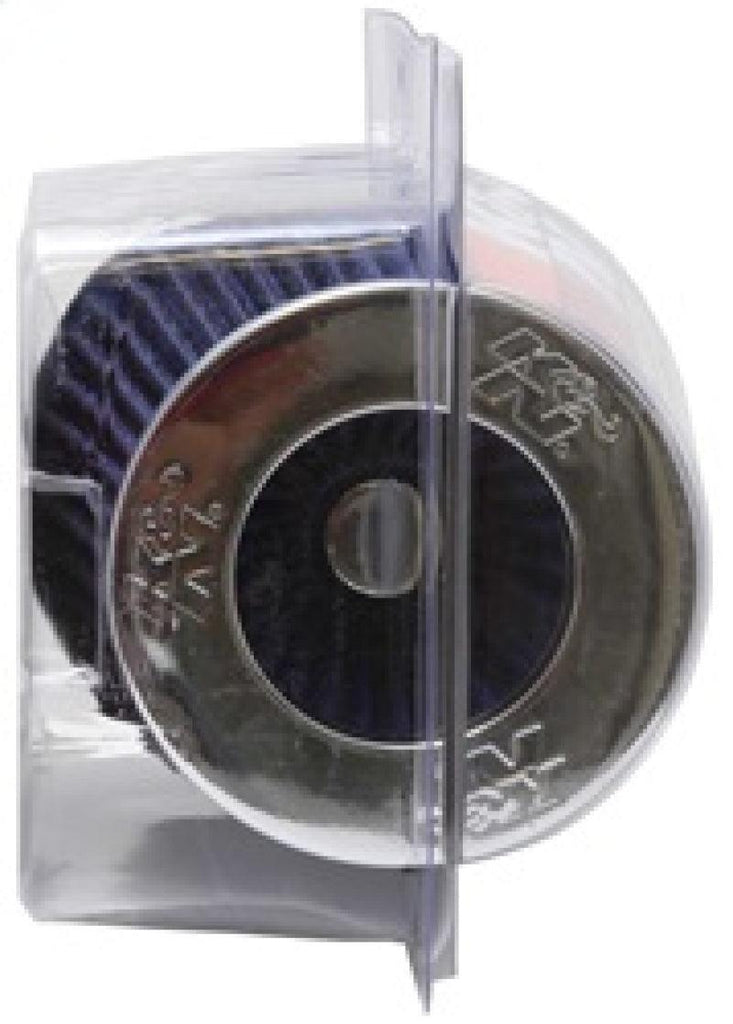 K&N Universal Air Filter Chrome Round Tapered Blue - 4in Flange ID x 1.125in Flange Length x 5.5in H - Corvette Realm