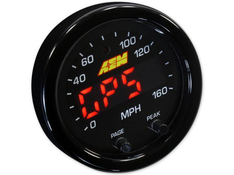 AEM X-Series 0-160 MPH Black Bezel w/ Black Face GPS Speedometer Gauge - Corvette Realm