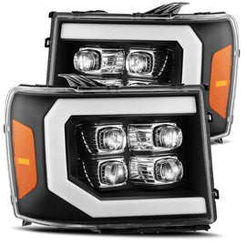 AlphaRex 07-13 GMC 1500HD NOVA LED Proj Headlights Plank Style Chrome w/Activ Light/Seq Signal/DRL - Corvette Realm