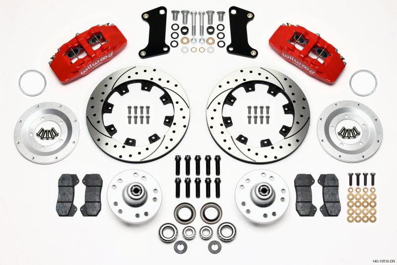 Wilwood Dynapro 6 Front Hub Kit 12.19in Drilled Red 67-69 Camaro (*Line Kit Needed*) - Corvette Realm