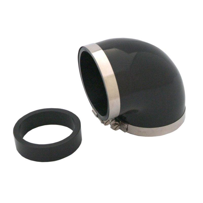 Spectre Coupler Elbow Reducer 3in. / 90 Degree w/2.5in. Insert (PVC) - Black - Corvette Realm