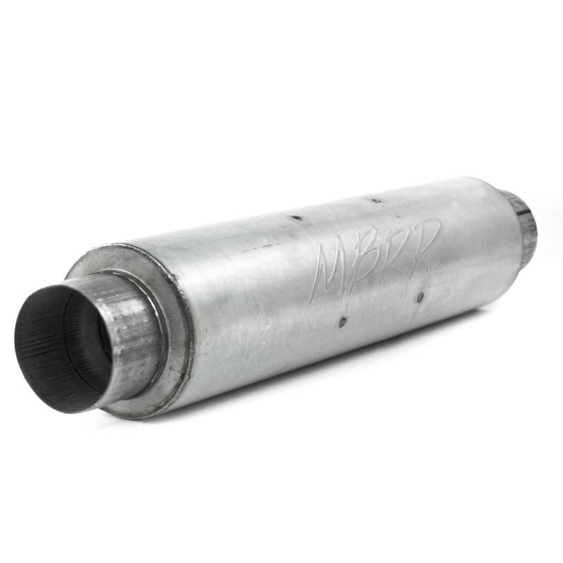 MBRP Universal Quiet Tone Muffler 4in Inlet/Outlet 24in Body 6in Dia 30in Overall Aluminum - Corvette Realm