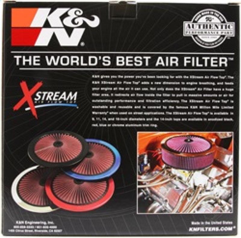 K&N X-Stream Top Filter X-Stream 14 inch OD Black - Corvette Realm