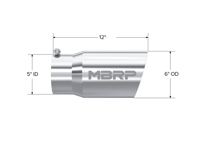 MBRP Universal Tip 6 O.D. Dual Wall Angled 5 inlet 12 length - Corvette Realm