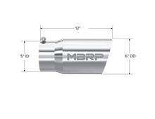 Load image into Gallery viewer, MBRP Universal Tip 6 O.D. Dual Wall Angled 5 inlet 12 length - Corvette Realm