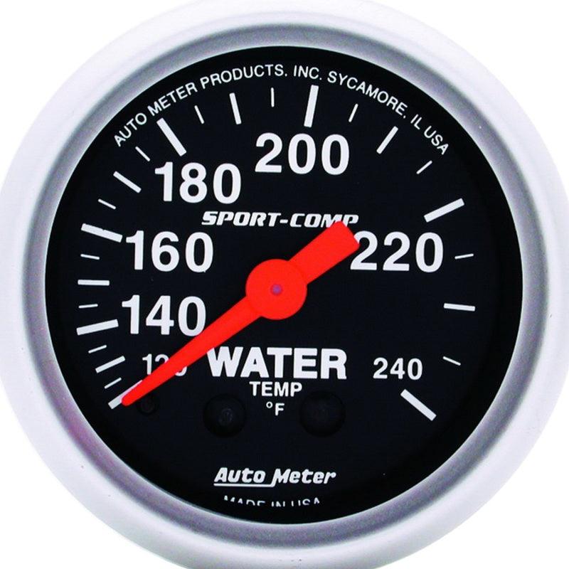 Autometer Sport-Comp 52.4mm 120-240 F Mech 2in Water Temp - Corvette Realm