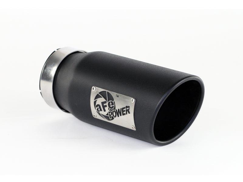 aFe Power Diesel Exhaust Tip Black- 4 in In x 5 out X 12 in Long Bolt On (Right) - Corvette Realm