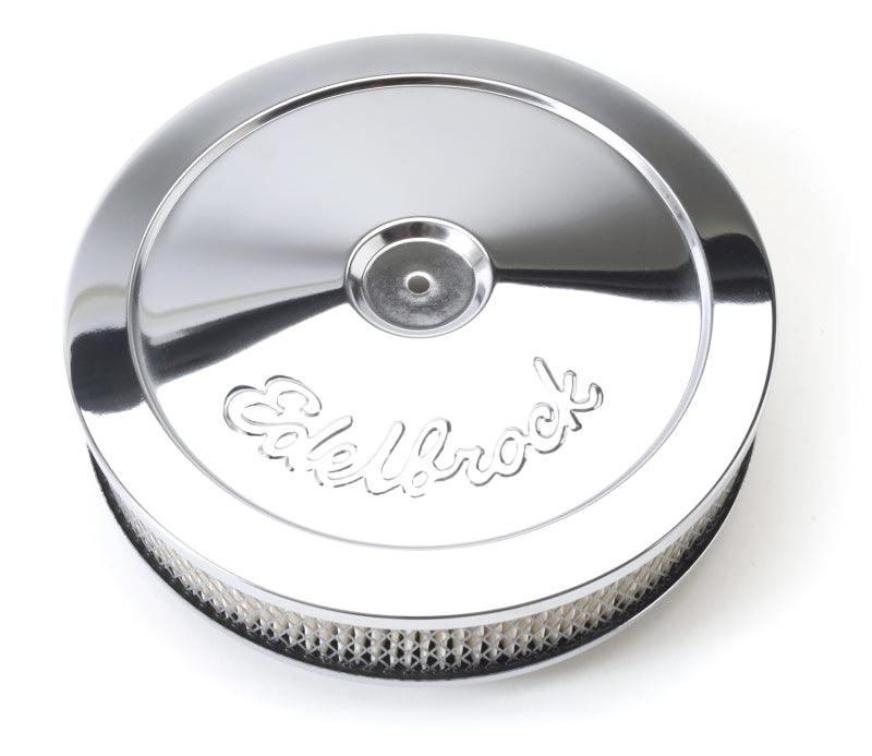 Edelbrock Air Cleaner Pro-Flo Series Round Steel Top Paper Element 10In Dia X 3 5In Chrome - Corvette Realm