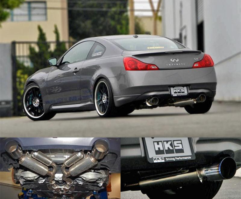 HKS 08 Infiniti G37 Coupe Dual Hi-Power Titanium Tip Catback Exhaust - Corvette Realm