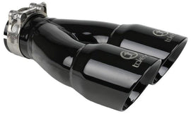 aFe Takeda 2.5in 304 Stainless Steel Clamp-on Exhaust Tip 2.5in Inlet 3in Dual Outlet - Black - Corvette Realm