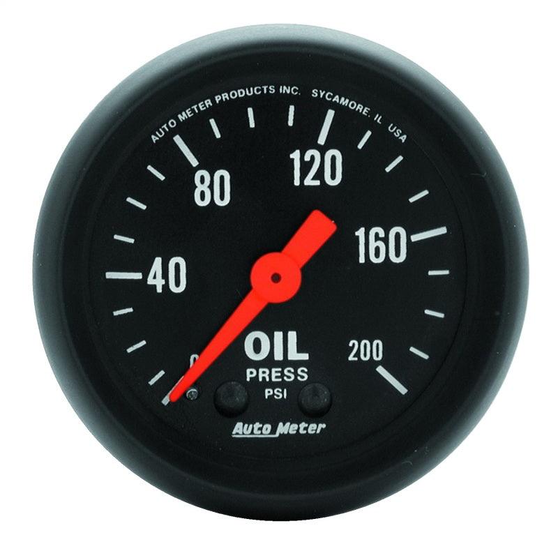 Autometer Z Series 52mm 0-200 PSI Mechanical Oil Pressure Gauge - Corvette Realm