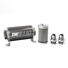 Load image into Gallery viewer, DeatschWerks Stainless Steel 10AN 10 Micron Universal Inline Fuel Filter Housing Kit (110mm) - Corvette Realm
