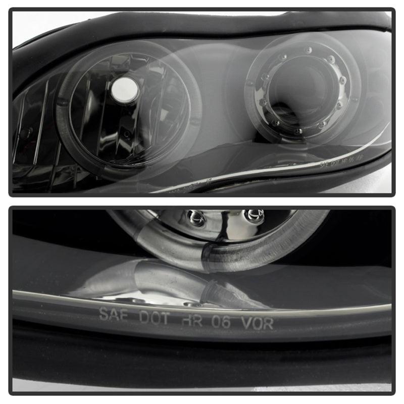 Spyder Chevy Camaro 98-02 Projector Headlights LED Halo LED Blk Smke - Low H1 PRO-YD-CCAM98-HL-BSM - Corvette Realm