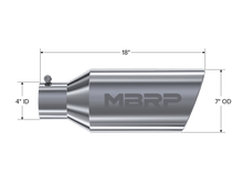 Load image into Gallery viewer, MBRP Universal Tip 7inch O.D. Rolled End 4inch inlet 18inch length - T304 (SINGLE TIP) - Corvette Realm