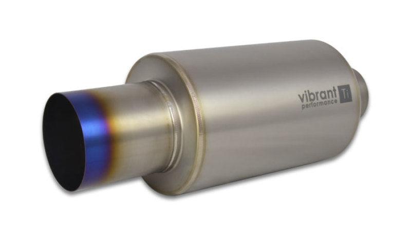 Vibrant Titanium Muffler w/Straight Cut Burnt Tip 3in. Inlet / 3in. Outlet - Corvette Realm