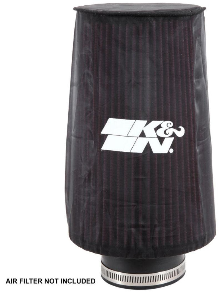 K&N Universal Round Tapered Filter Wrap - Black - 6in Base ID x 4.625in Top ID x 9in Height - Corvette Realm