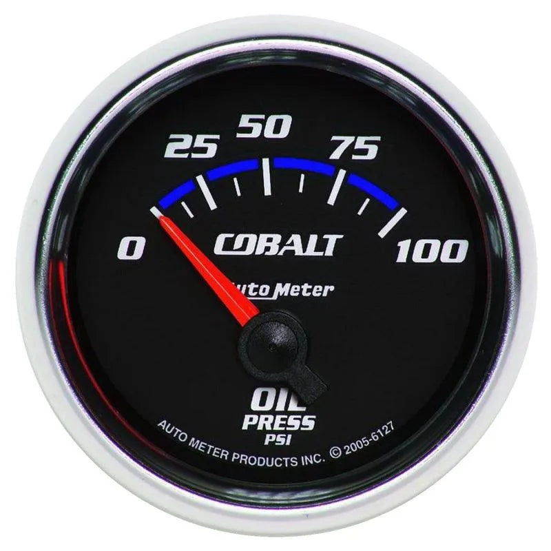 Autometer Cobalt 52mm 100 PSI Short Sweep Electric Oil Pressure Gauge - Corvette Realm