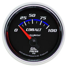 Load image into Gallery viewer, Autometer Cobalt 52mm 100 PSI Short Sweep Electric Oil Pressure Gauge - Corvette Realm