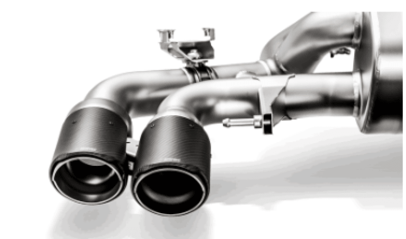 Akrapovic 18+ BMW M5 (F90) Evolution Tail Pipe Set (Carbon) w/ Red/White Akrapovic Logo - Corvette Realm