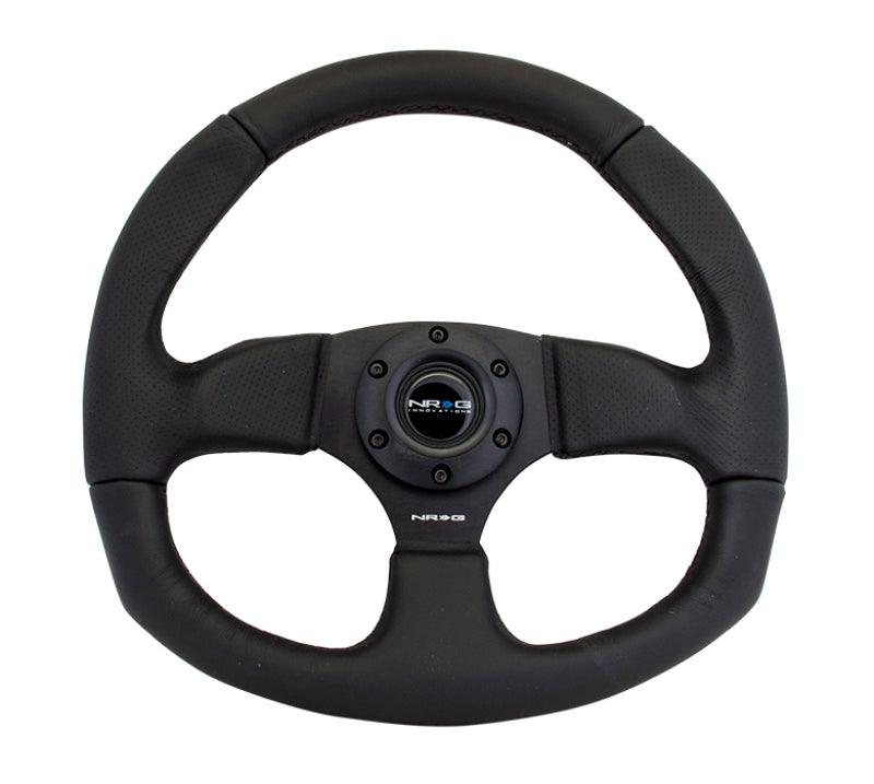 NRG Reinforced Steering Wheel (320mm Horizontal / 330mm Vertical) Leather w/Black Stitching - Corvette Realm