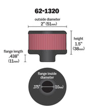 Load image into Gallery viewer, K&amp;N Clamp On Rubber Base Crankcase Vent Filter 0.375in Flange ID x 2in OD x 1.5in Height - Corvette Realm