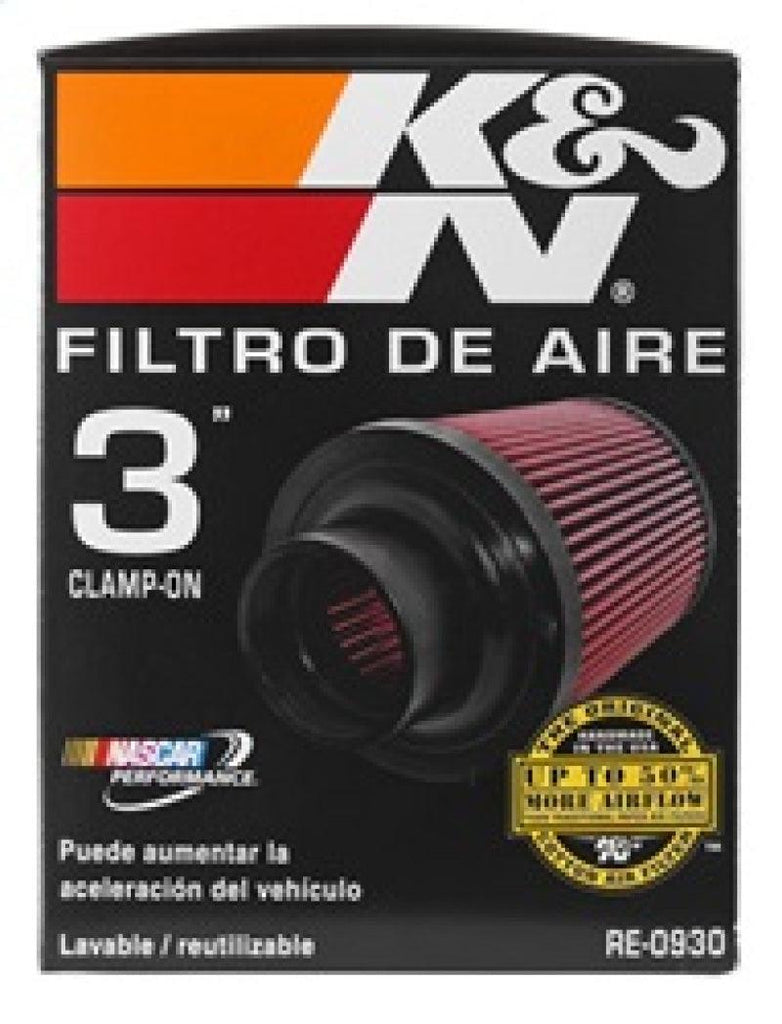 K&N Universal Rubber Filter - Round Tapered 6in Base OD x 3in Flange ID x 6in H - Corvette Realm