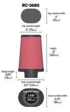 Load image into Gallery viewer, K&amp;N Universal Clamp-On Air Filter 2-7/16in Flange 4-1/2x3-3/4in Base 3x2in Top 6in Height - Corvette Realm