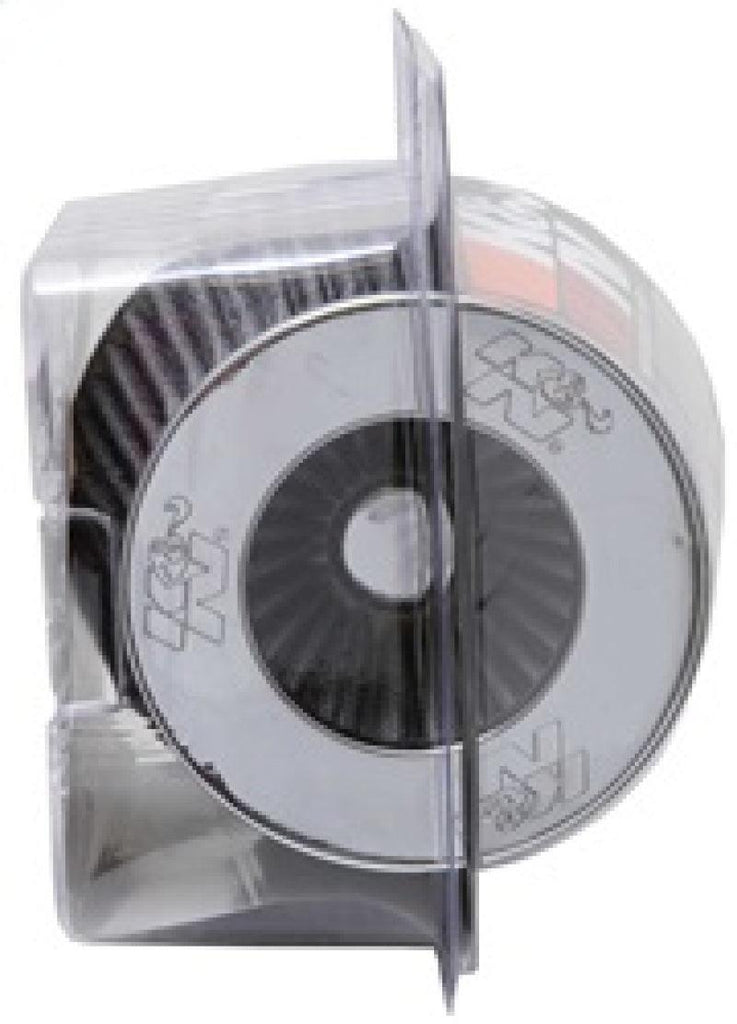 K&N Universal Filter Chrome Round Tapered White - 4in Flange ID x 1.125in Flange Length x 5.5in H - Corvette Realm